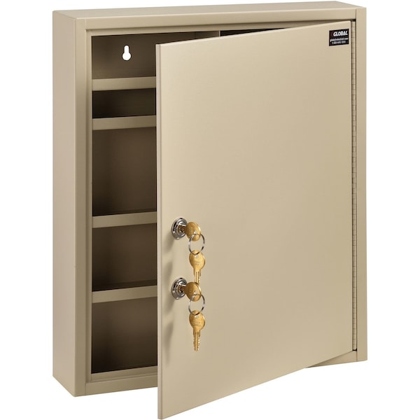 Global Industrial Medical Security Cabinet with Double Key Locks, 14W x 3-1/8D x 17-1/8H, Beige 436945 - main